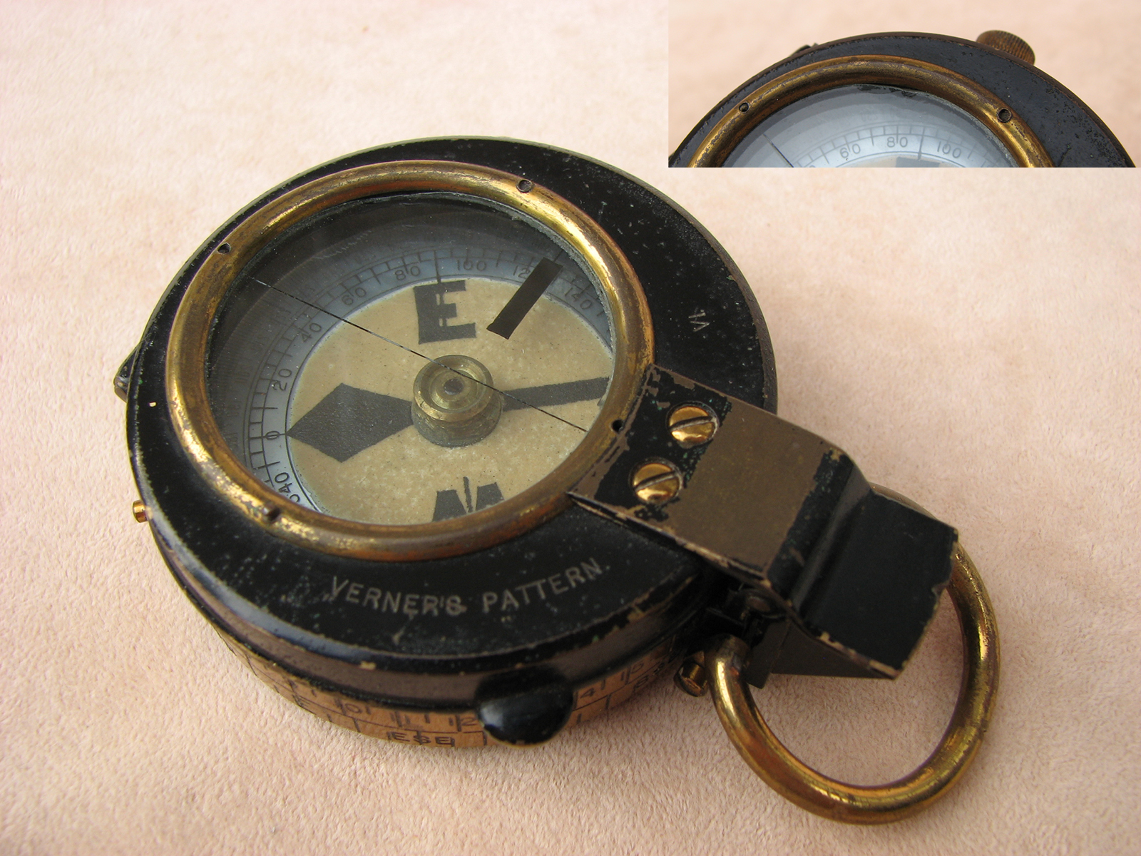 Rare Verner's Pattern MK VI marching compass by E.R. Watts, dated 1913